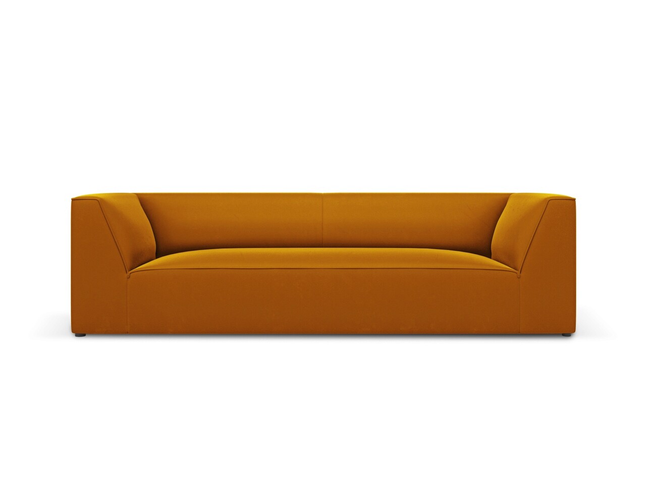 Canapea 3 locuri, Ruby, Micadoni Home, BL, 232x93x69 cm, catifea, galben - imagine 6